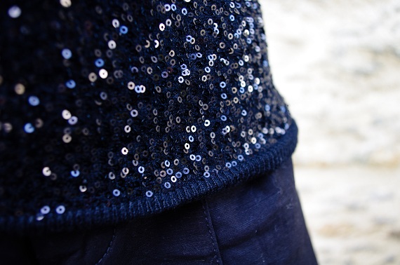 pull Maje noir sequins