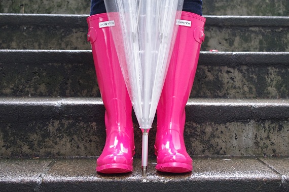 bottes pluie boots Hunter roses