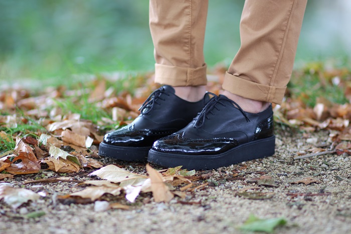 chaussures derbies noires vernies ANAKI Paris