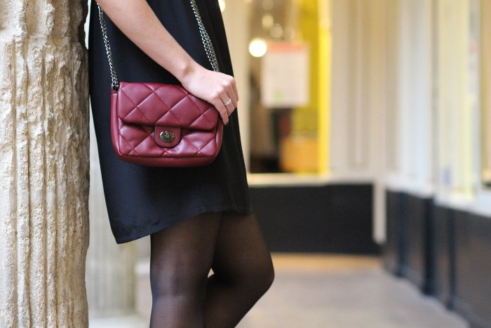 sac matelassé rouge bordeaux MANGO