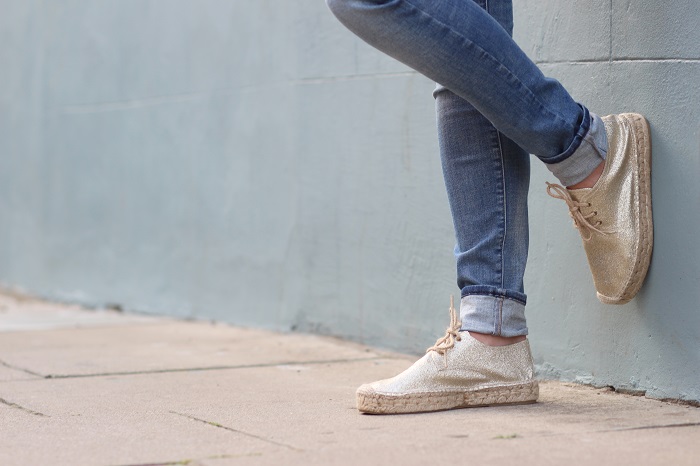 espadrilles dorées Anaki Paris