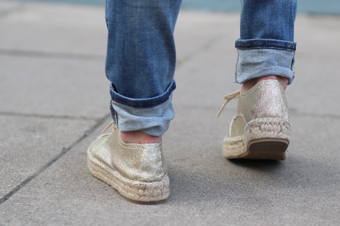 espadrilles dorées Anaki Paris