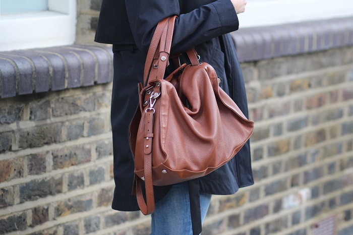 sac cuir marron Sandro